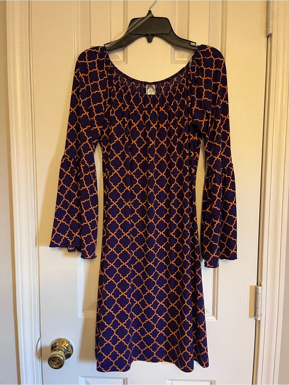 Purple and Orange Bell Sleeve Dress Size S
